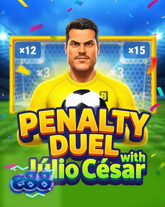 Giao diện trò chơi Penalty Duel with Júlio César với thủ môn huyền thoại